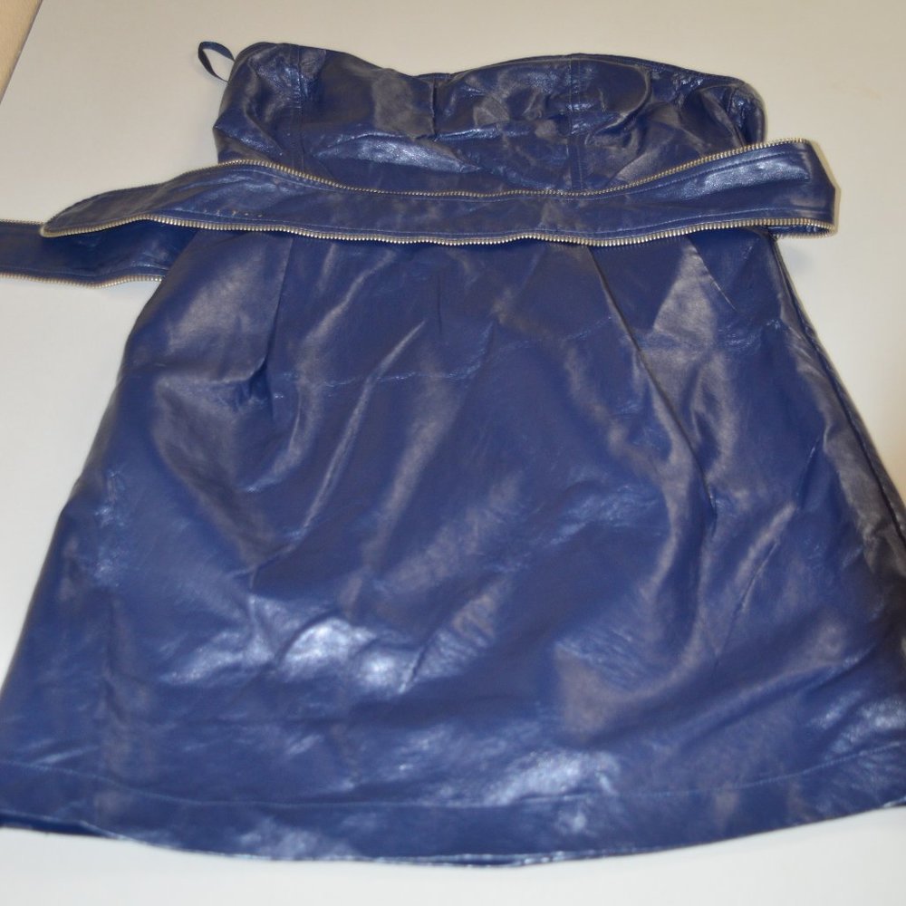 NWT Blue Mini Dress (Fake Leather)